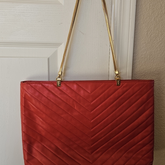 YSL  chevron leather Tote bag - Picture 6 of 7